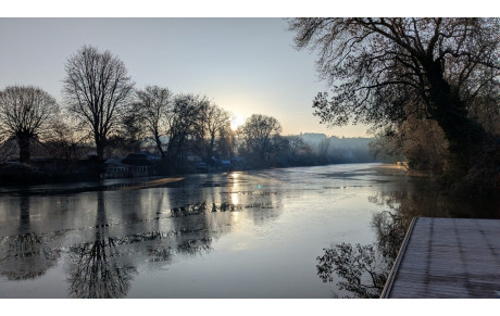 Spectacle glacé vu du ponton un dimanche matin !