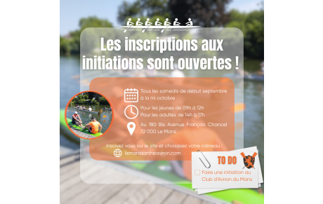 Les inscriptions aux initiations sont ouvertes